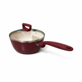 Premium Nonstick Cooking Pot with Glass Cover – Red Saucepan 20 cm