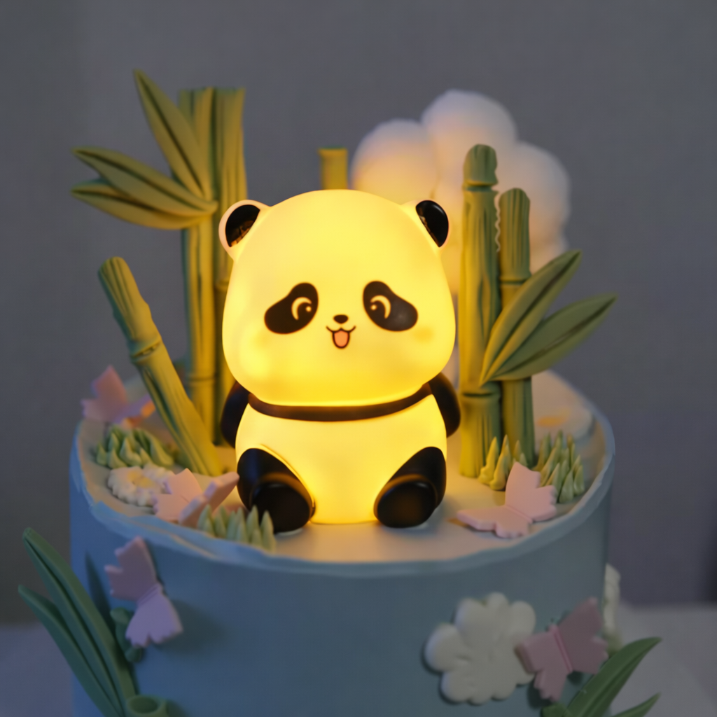 The Perfect Gift: Creative Panda Plastic Night Light – Also Great for Cake Decor!