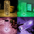 Rose Crystal Table Lamp | 16-Color RGB Touch LED – Romantic Diamond Desk Light