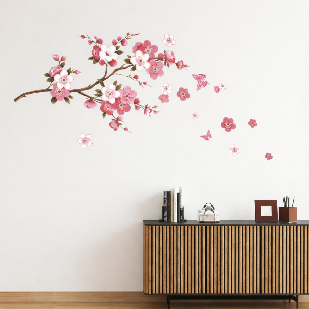 Elegant & Easy: 20" x 48" Removable Self-Adhesive Spring Floral Wall Sticker