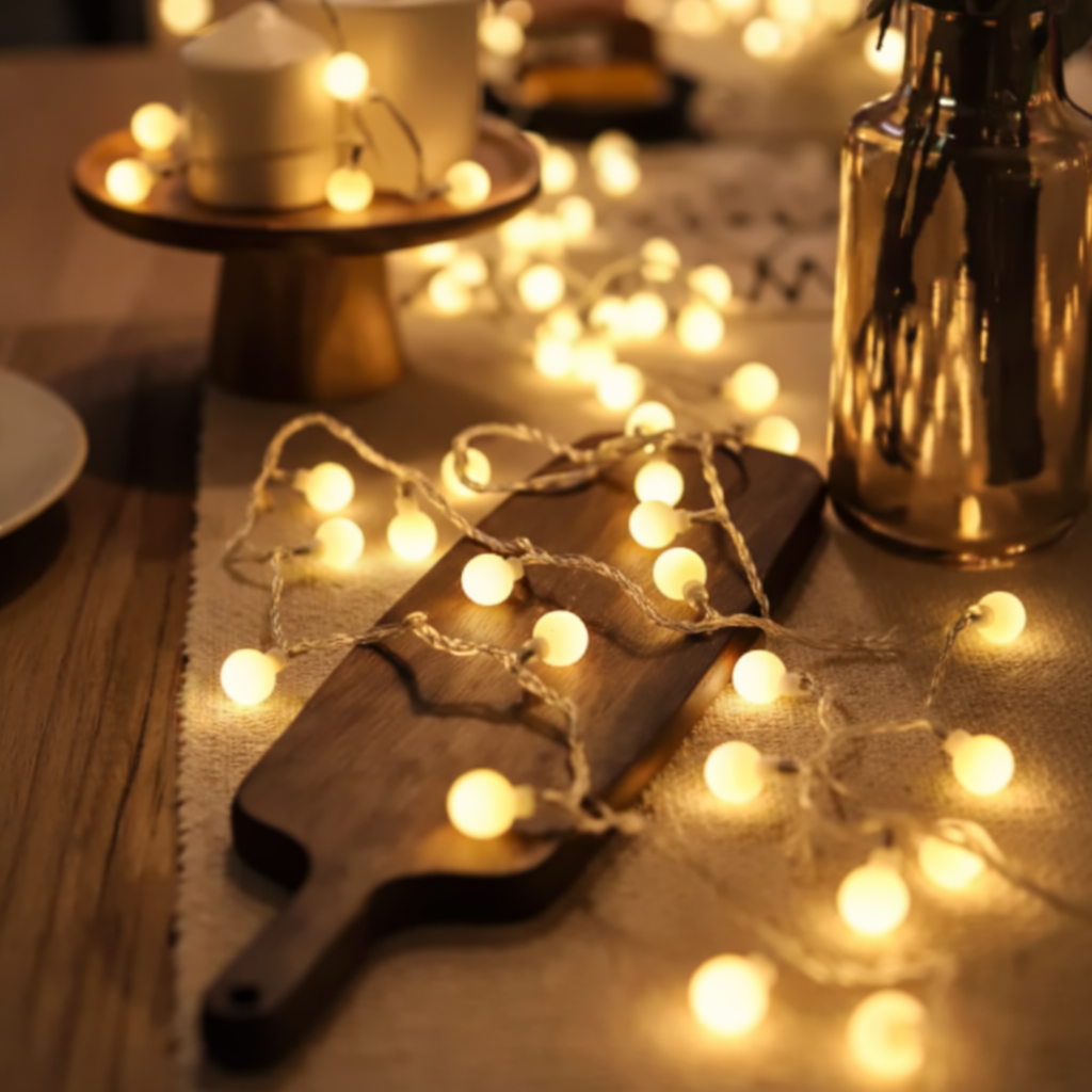 Magical Warm White Snow Ball Fairy Lights (28 Pcs Set) | Waterproof Indoor/Outdoor Room Decoration