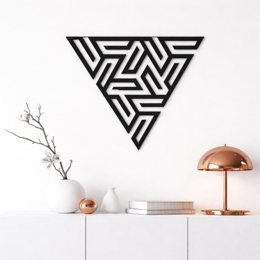 Luxury Abstract Triangle Cut Wall Décor | Modern Interior Design Statement Piece