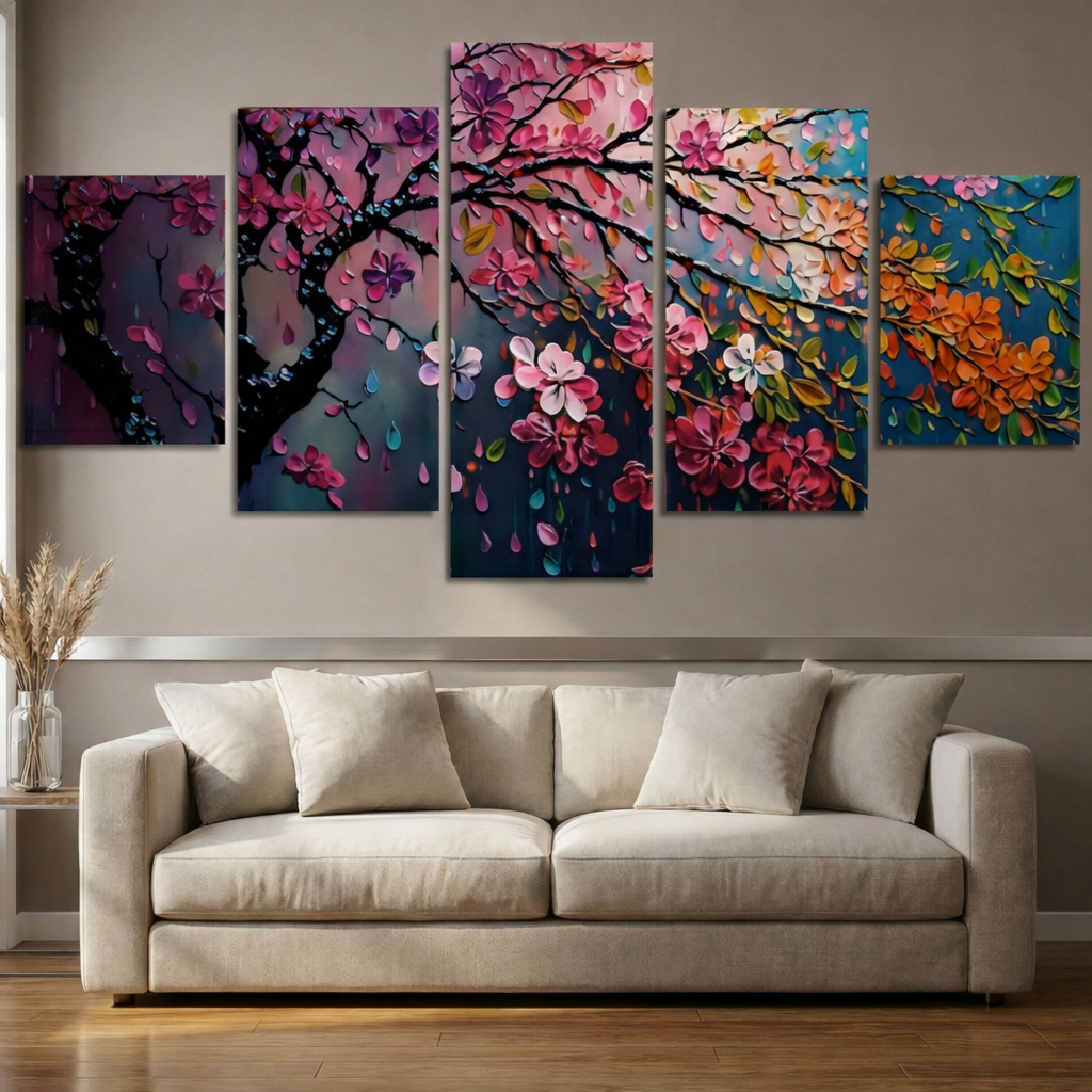 5-Piece Premium Wall Canvas Art Set | Ready-to-Hang Decor for Living Room & Bedroom