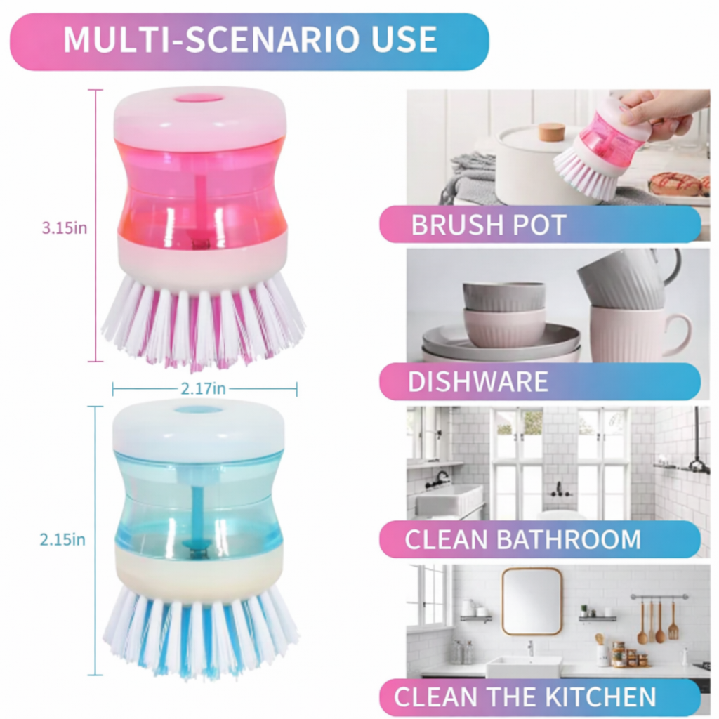 Kitchen Dispense Brush: Fast, Mess-Free Dish Cleaning Solution