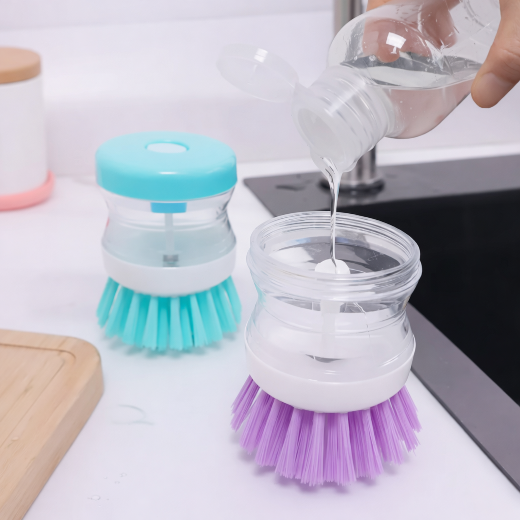 Kitchen Dispense Brush: Fast, Mess-Free Dish Cleaning Solution