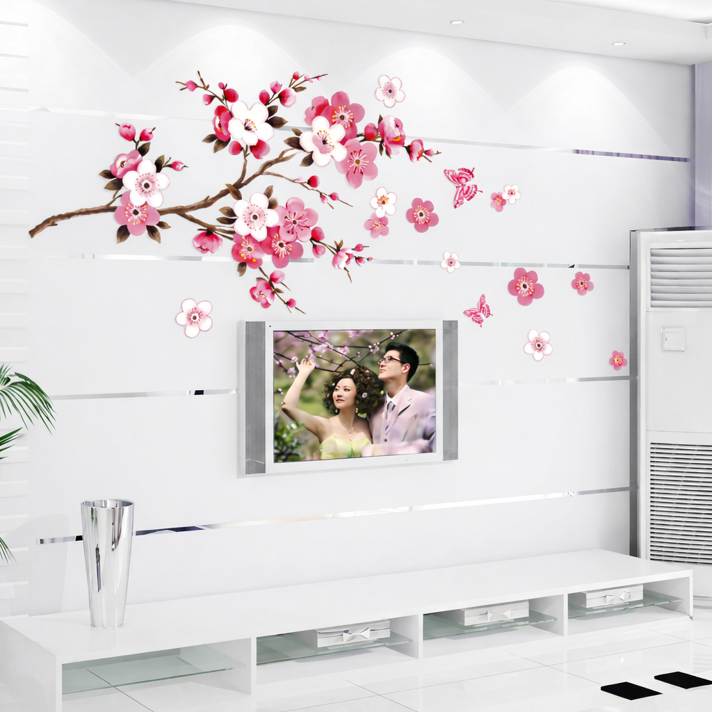 Elegant & Easy: 20" x 48" Removable Self-Adhesive Spring Floral Wall Sticker