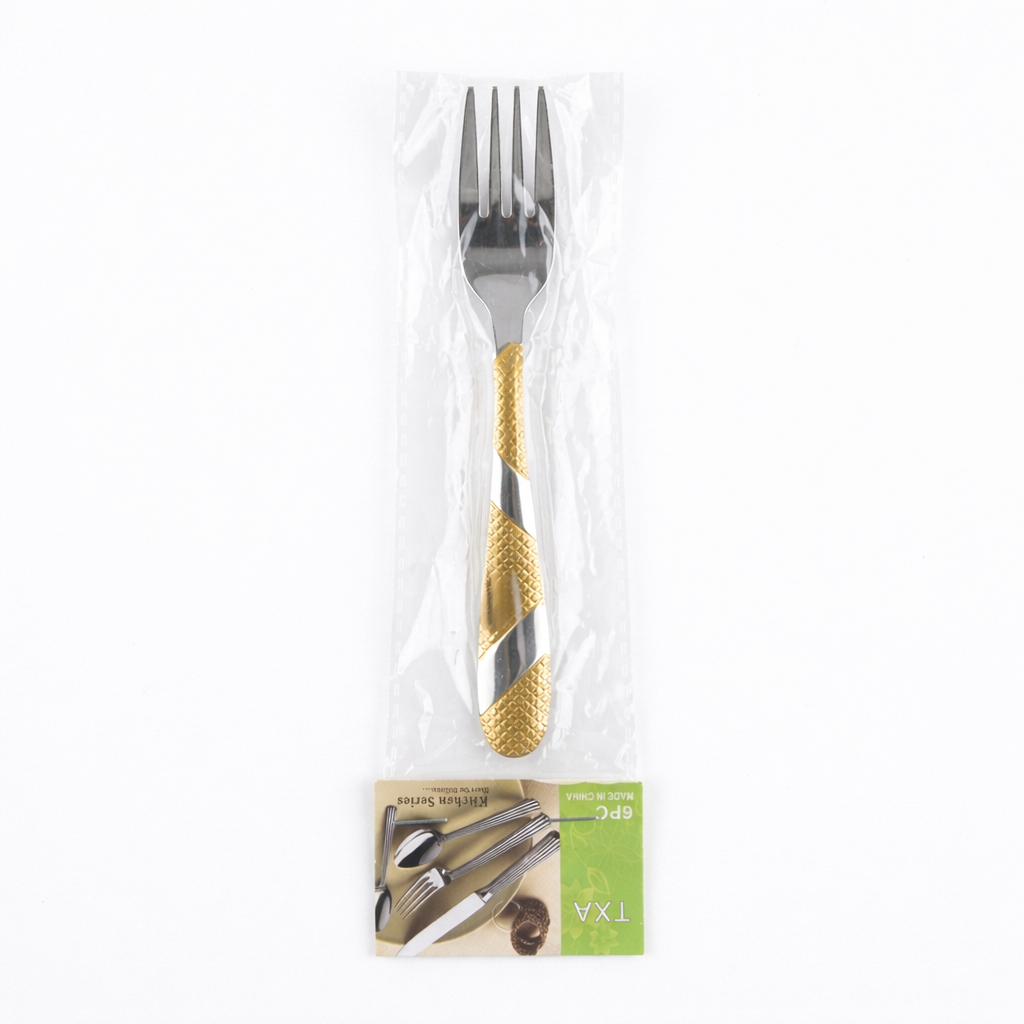 Luxury Gold Handle Table Fork 6-pc
