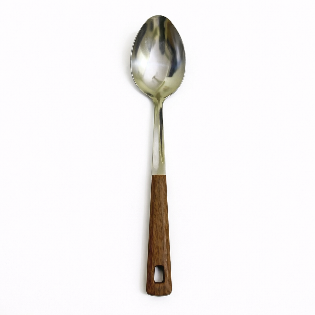 Modern Stainless Steel Spoon with Wooden Handle