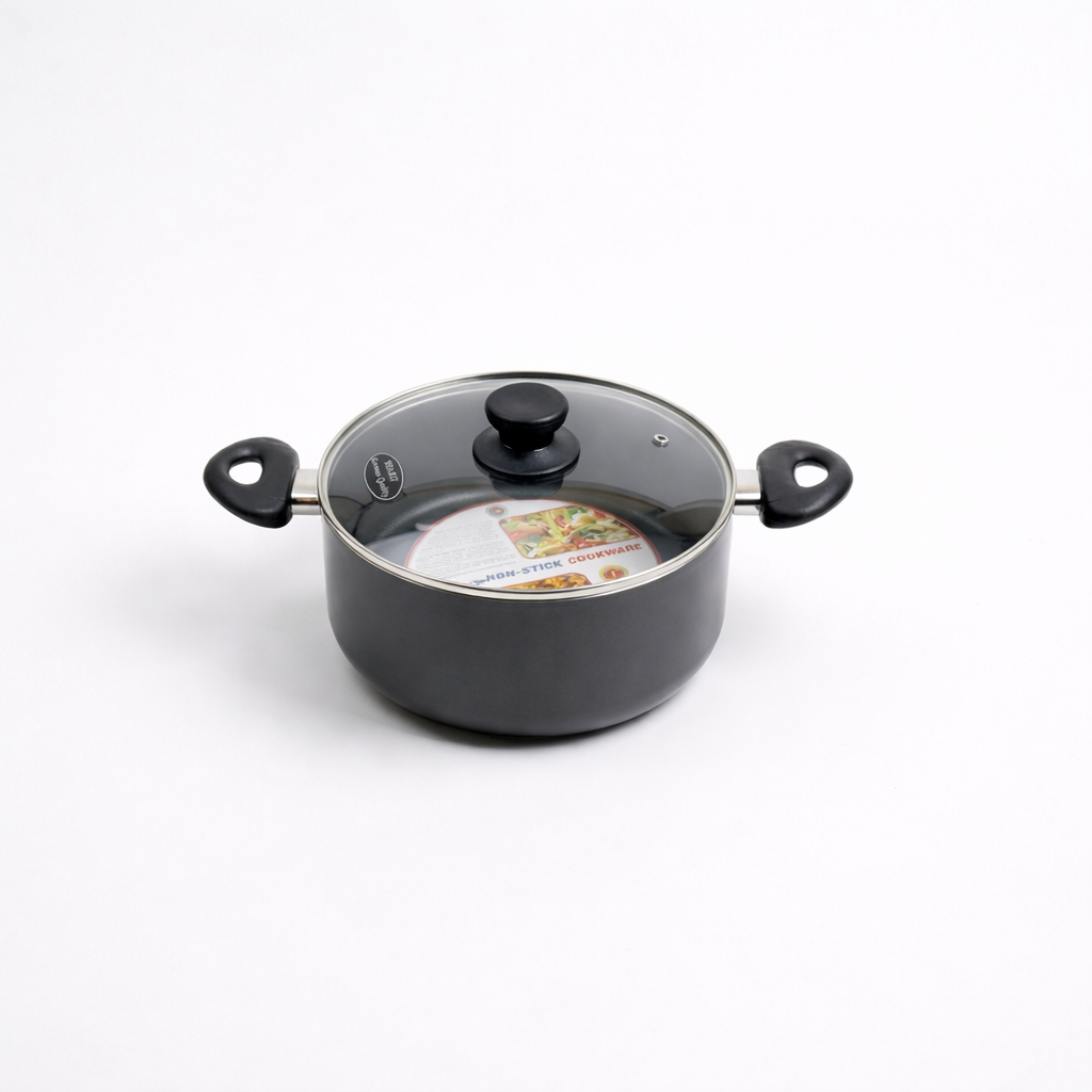 Family Size Non-Stick Cooking Pot with Glass Lid