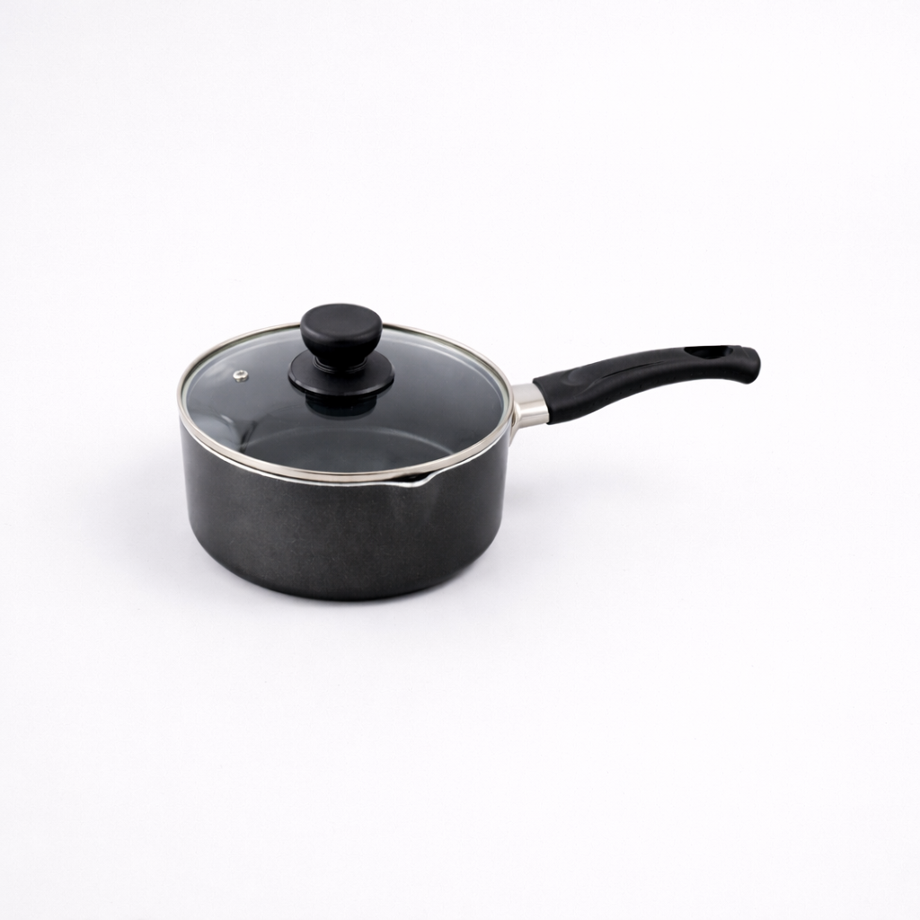 Smart Kitchen Non-Stick Milk Pan – 18cm with Toughened Glass Lid