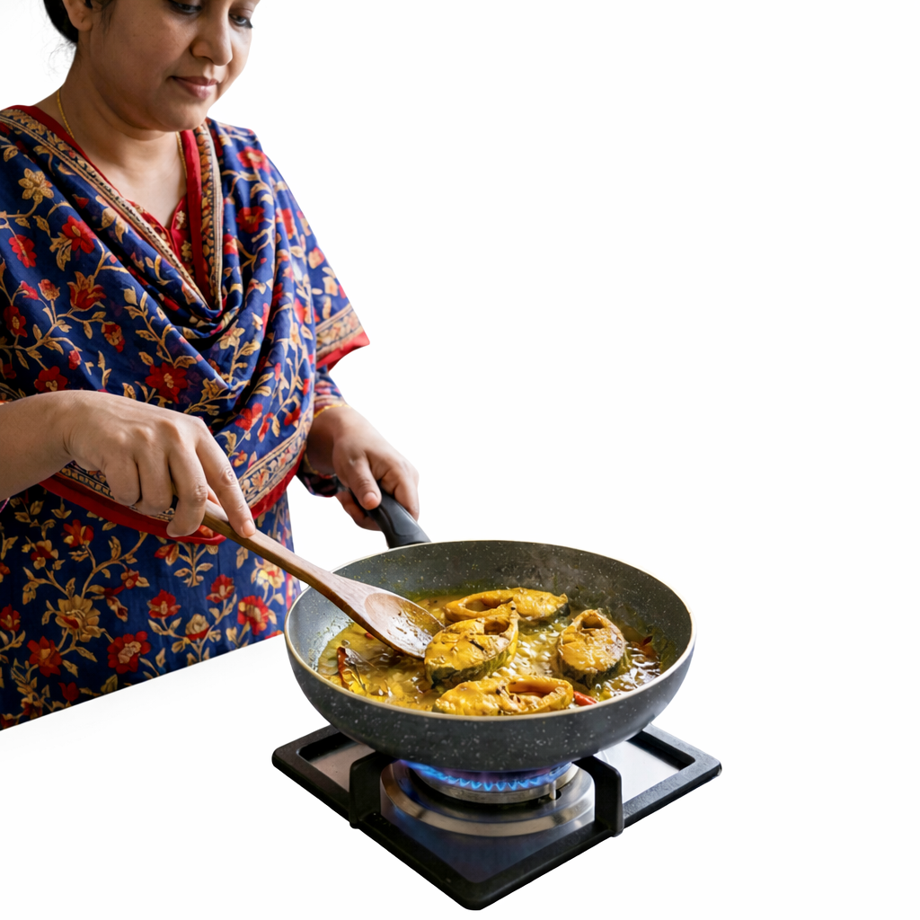 Durable Marble Coated Non-Stick Fry Pan (24 CM)