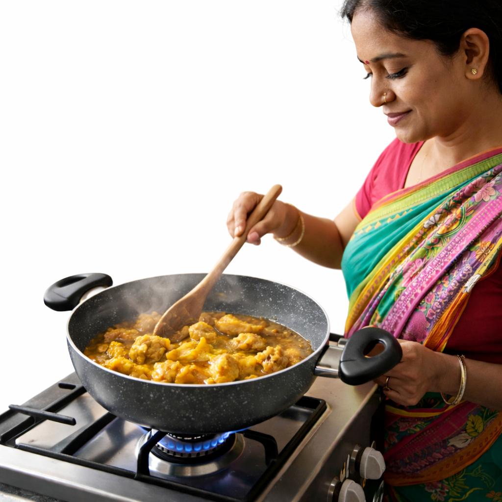 Kiam Die-Casting Ceramic Non-Stick Karai with Glass Lid – 24cm