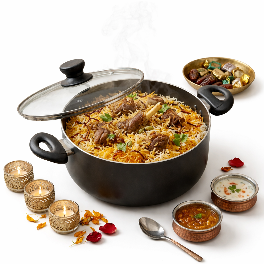 Family Size Non-Stick Cooking Pot with Glass Lid