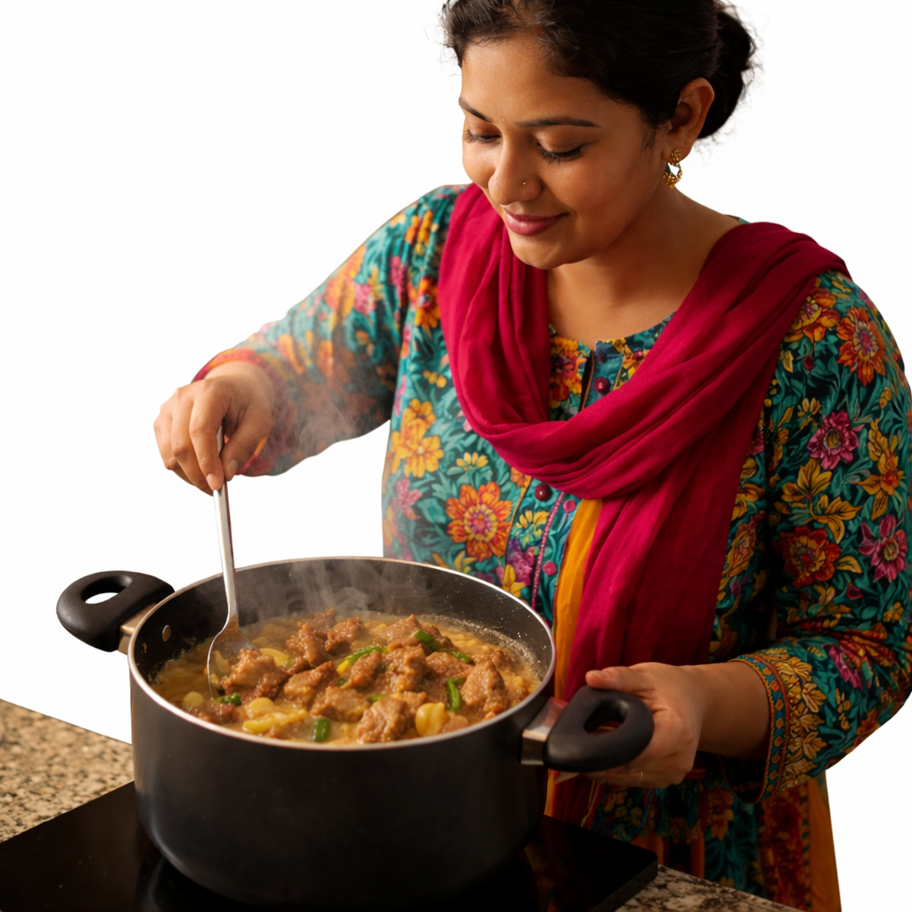 Family Size Non-Stick Cooking Pot with Glass Lid