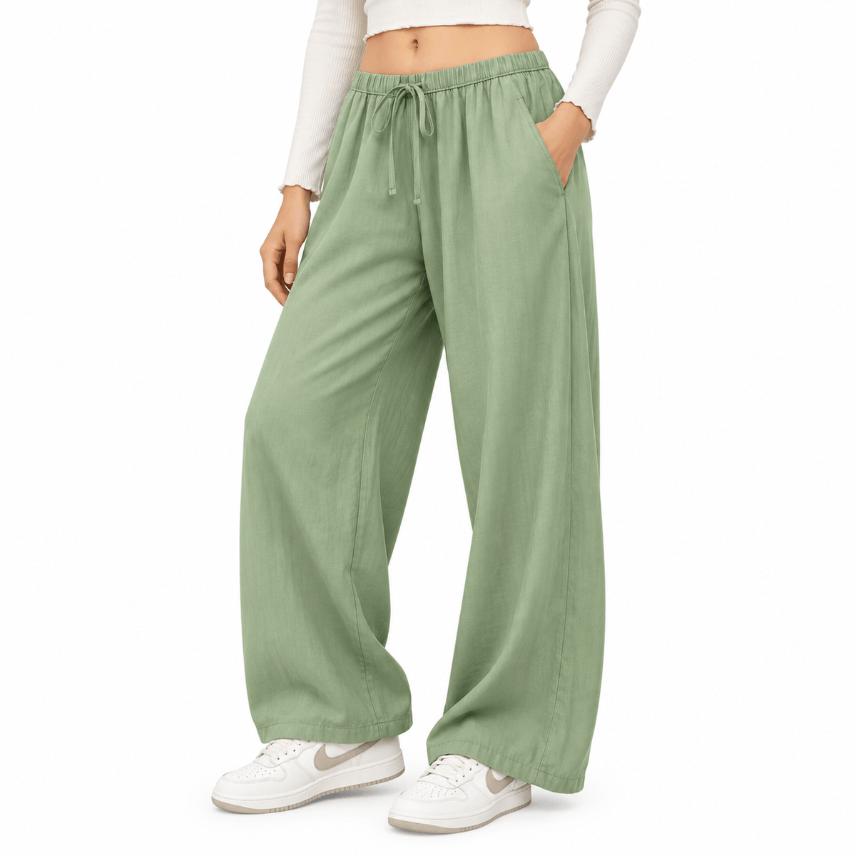 Olive Mist Fluid Trousers