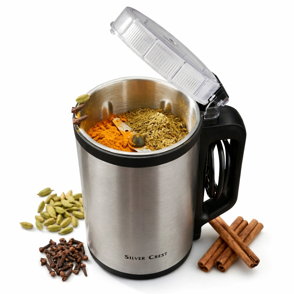 Silver Crest Heavy Duty Stainless Steel Electric Spice & Coffee Grinder
