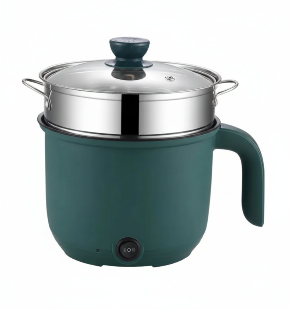 Multifunctional Nonstick Electric Pot – Double Layer Hot Pot, Steamer & Mini Rice Cooker
