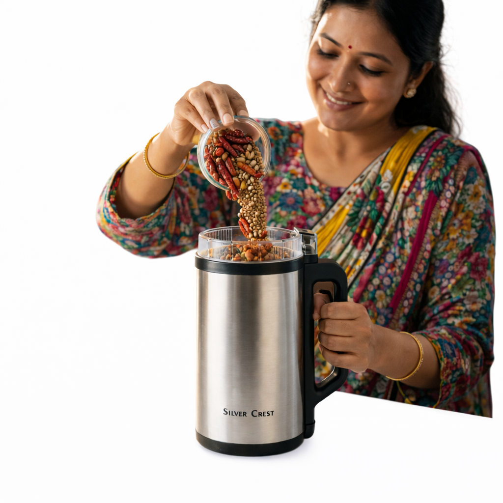 Silver Crest Heavy Duty Stainless Steel Electric Spice & Coffee Grinder